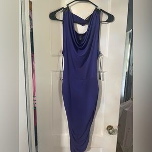 Purple Runched side dress (leather accent) size large